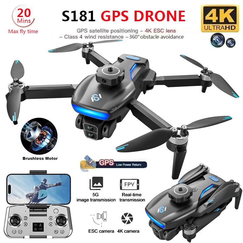 Rc Helicopter Case - S181 GPS Drone 4K profesyonel HD