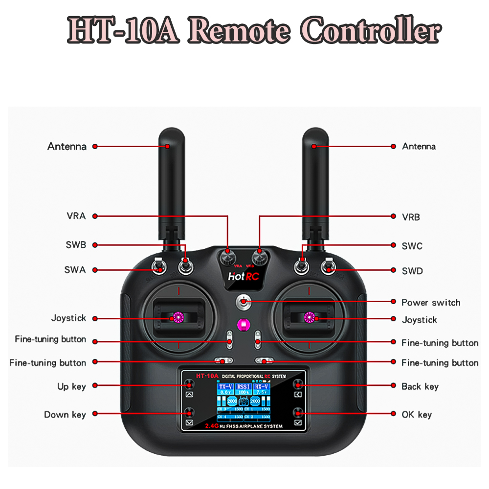 Hotrc HT-10A 2.4G 10CH Verici  - Rc Helicopter Battery incelemesi ve fiyatı
